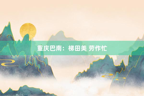 重庆巴南：梯田美 劳作忙