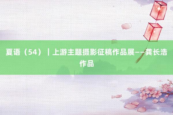 夏语（54）｜上游主题摄影征稿作品展——龚长浩作品