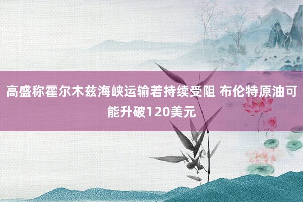高盛称霍尔木兹海峡运输若持续受阻 布伦特原油可能升破120美元